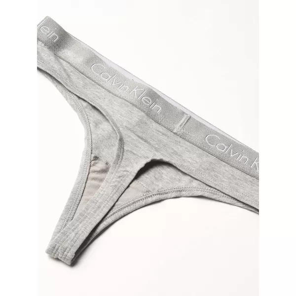 Calvin Klein Womens Motive Cotton Multipack Thong Panty 2 PackGrey HeatherWhite