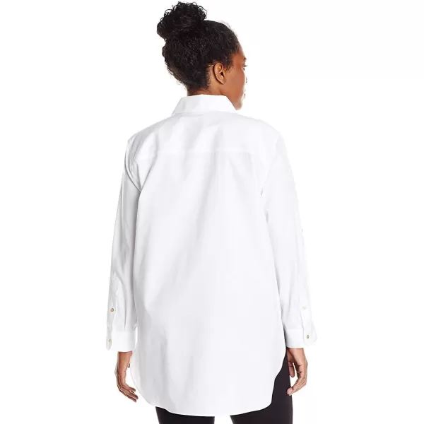 Calvin Klein Womens NonIron Tunic Roll Sleeve Shirt Regular and Plus SizesBirch