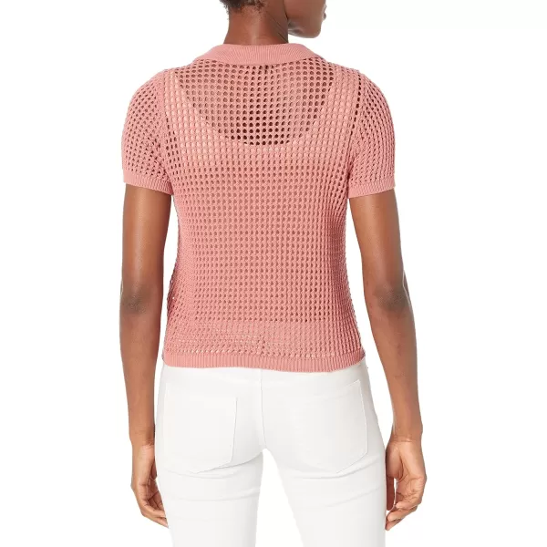 Calvin Klein Womens Open Stitch Cap Sleeve Polo ShirtSavannah