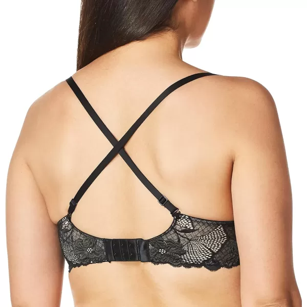 Calvin Klein Womens Perfectly Fit Flex Lightly Lined Wirefree BraletteBlack Lace