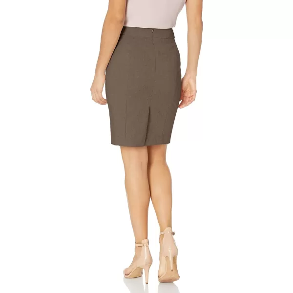 Calvin Klein Womens Petite Lux Straight SkirtHeather Taupe