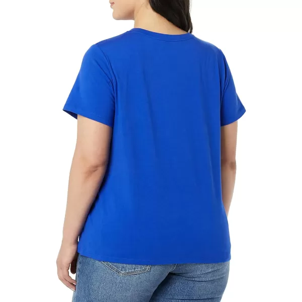 Calvin Klein Womens Plus Size Layered Mixed Media TShirtKlein Blue