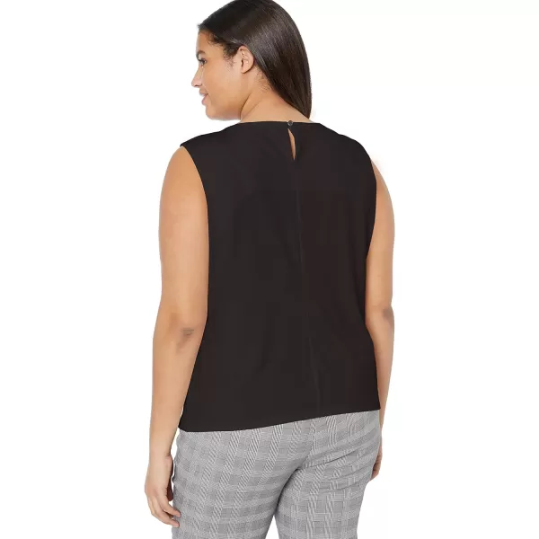 Calvin Klein Womens Plus Size Pleat Neck CamiBlack