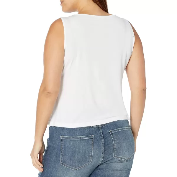 Calvin Klein Womens Plus Size Pleat Neck CamiWhite 2