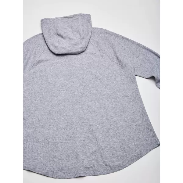 Calvin Klein Womens Premium Performance Ruched Long Sleeve Zip Up Hoodie Standard and PlusStandard Pearl Grey Heather