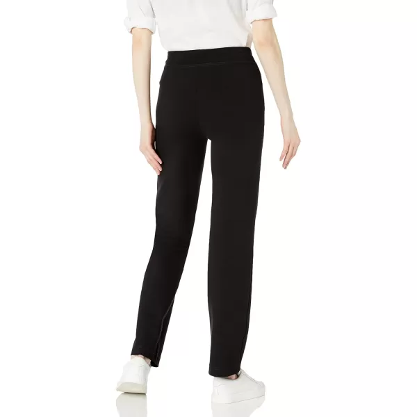 Calvin Klein Womens Pull On Stretch Pants Standard and PlusStraight Deep Black