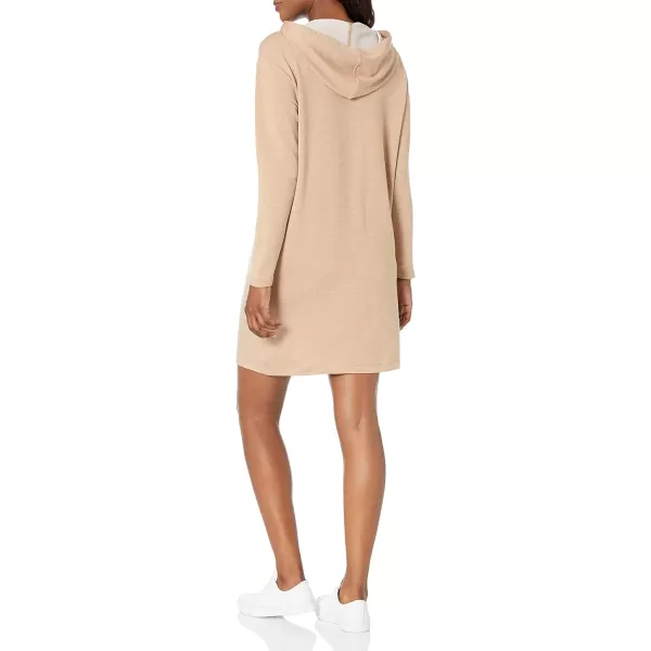 Calvin Klein Womens Pull on Long Sleeve Hoodie DressHeather Bisque