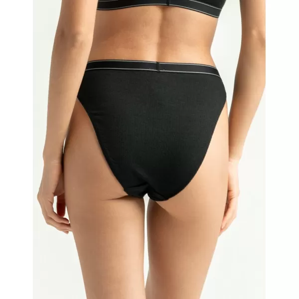 Calvin Klein Womens Pure Ribbed Cheeky Bikini PantyBlack