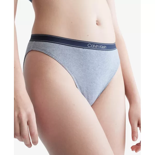 Calvin Klein Womens Pure Ribbed Cheeky Bikini PantyBlue Chambray Heather