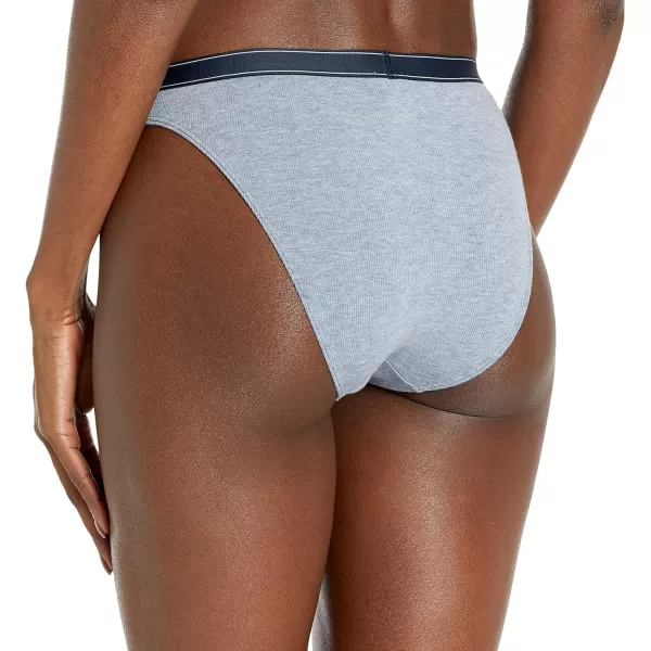 Calvin Klein Womens Pure Ribbed Cheeky Bikini PantyBlue Chambray Heather