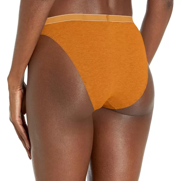 Calvin Klein Womens Pure Ribbed Cheeky Bikini PantyCaramel Brown