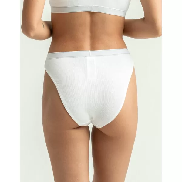 Calvin Klein Womens Pure Ribbed Cheeky Bikini PantyWhite