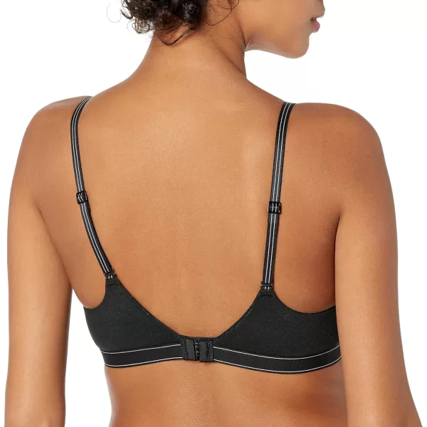 Calvin Klein Womens Pure Ribbed Lightly Lined BraletteBlack