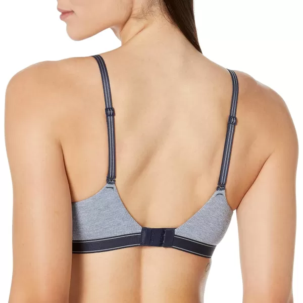 Calvin Klein Womens Pure Ribbed Lightly Lined BraletteBlue Chambray Heather