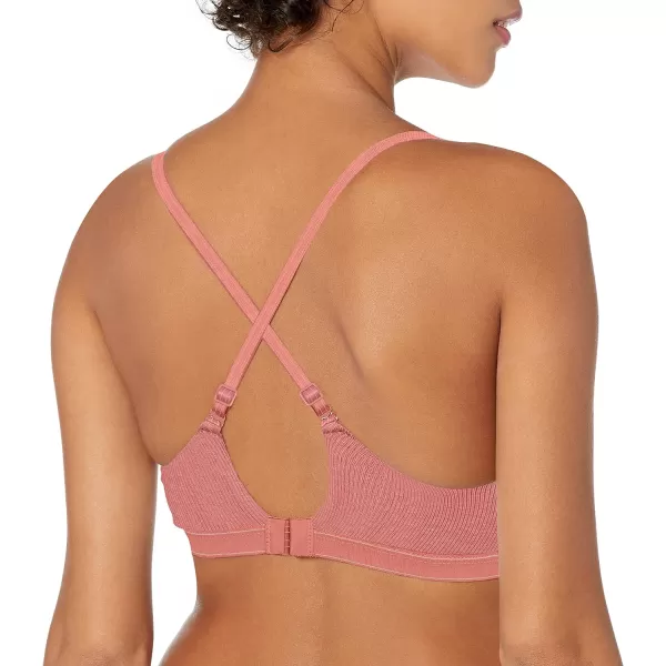 Calvin Klein Womens Pure Ribbed Lightly Lined BraletteRed Grape