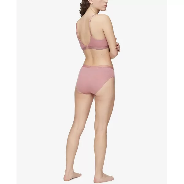 Calvin Klein Womens Pure Ribbed Lightly Lined BraletteRed Grape