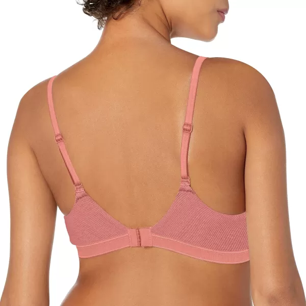 Calvin Klein Womens Pure Ribbed Lightly Lined BraletteRed Grape