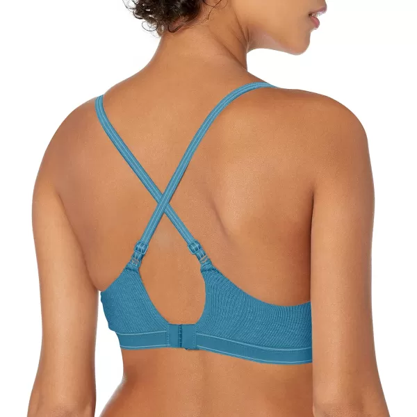 Calvin Klein Womens Pure Ribbed Lightly Lined BraletteTapestry Teal