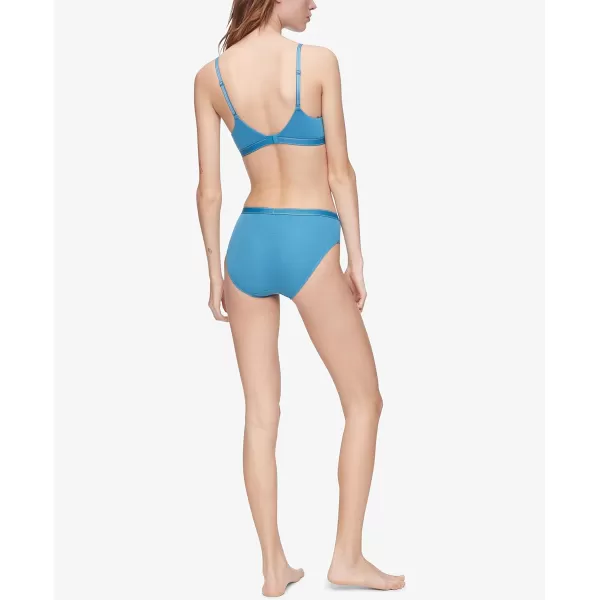 Calvin Klein Womens Pure Ribbed Lightly Lined BraletteTapestry Teal