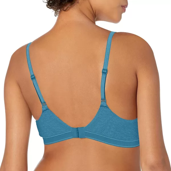 Calvin Klein Womens Pure Ribbed Lightly Lined BraletteTapestry Teal