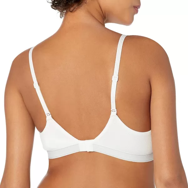 Calvin Klein Womens Pure Ribbed Lightly Lined BraletteWhite