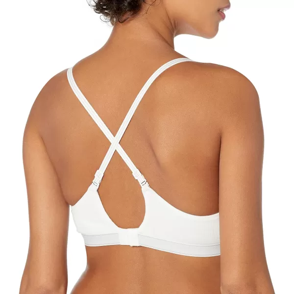 Calvin Klein Womens Pure Ribbed Lightly Lined BraletteWhite