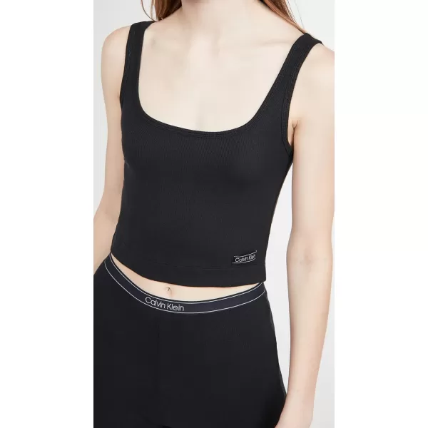 Calvin Klein Womens Pure Ribbed Lounge Tank TopBlack