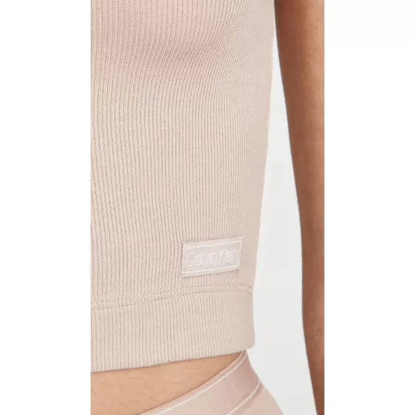 Calvin Klein Womens Pure Ribbed Lounge Tank TopHoney Almond