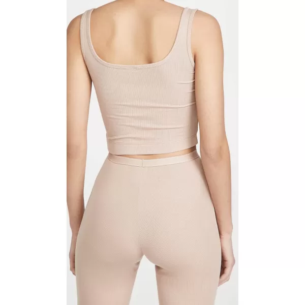 Calvin Klein Womens Pure Ribbed Lounge Tank TopHoney Almond