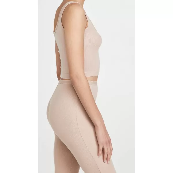 Calvin Klein Womens Pure Ribbed Lounge Tank TopHoney Almond