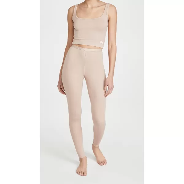 Calvin Klein Womens Pure Ribbed Lounge Tank TopHoney Almond