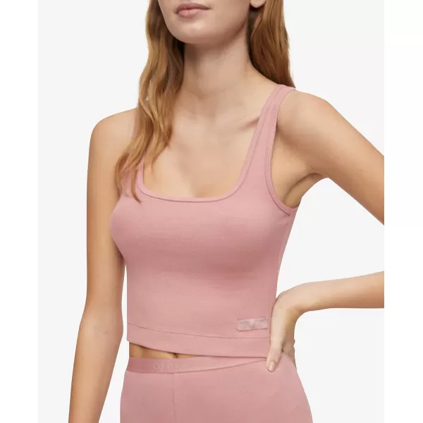 Calvin Klein Womens Pure Ribbed Lounge Tank TopRed Grape