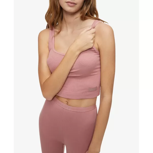Calvin Klein Womens Pure Ribbed Lounge Tank TopRed Grape