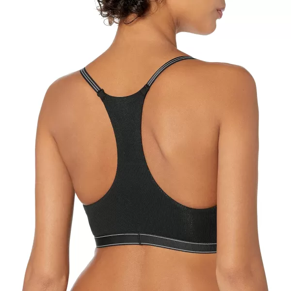 Calvin Klein Womens Pure Ribbed Natural Lift Unlined BraletteBlack