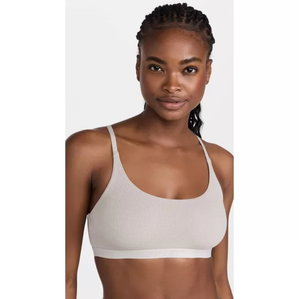 Calvin Klein Womens Pure Ribbed Natural Lift Unlined BraletteOcean Storm