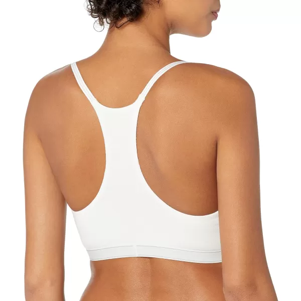 Calvin Klein Womens Pure Ribbed Natural Lift Unlined BraletteWhite