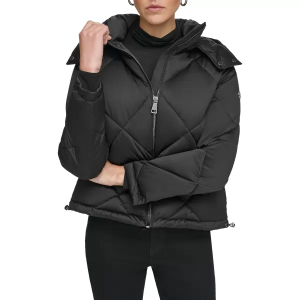 Calvin Klein Womens Quilted Hooded PufferBlack