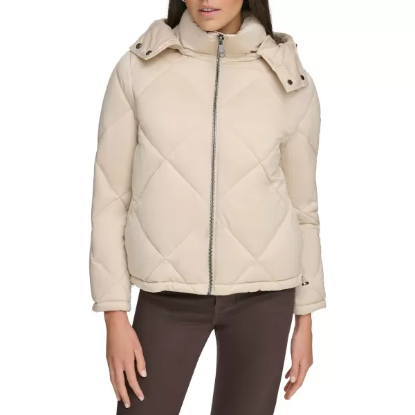 Calvin Klein Womens Quilted Hooded PufferChino