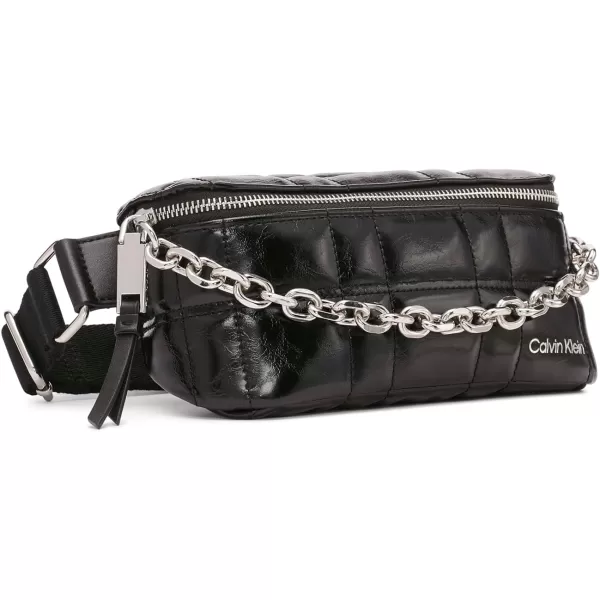 Calvin Klein Womens Rain Organizational Belt BagBlackSilver