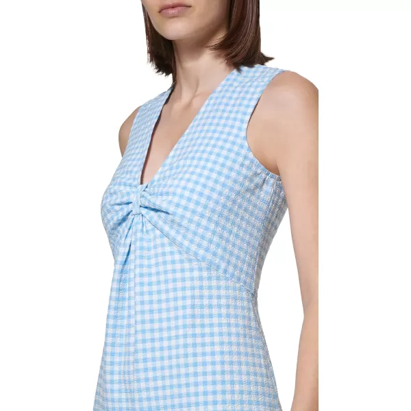 Calvin Klein Womens Relax Sleeveless VNeck with Side Pleated RuffleSereneCream