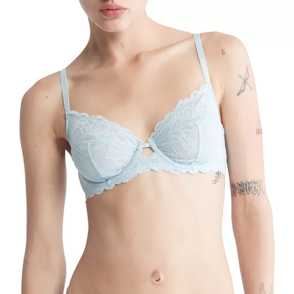 Calvin Klein Womens Seductive Comfort Unlined Lace BraPalest Blue