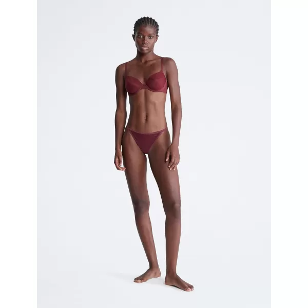 Calvin Klein Womens Sheer Marquisette Lightly Lined Demi BraTawny Port