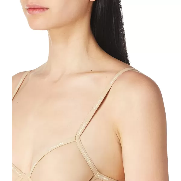 Calvin Klein Womens Sheer Marquisette Unlined Demi BraBare