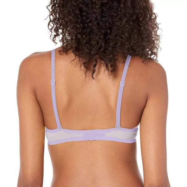 Calvin Klein Womens Sheer Marquisette Unlined Plunge BraVervain Lilac