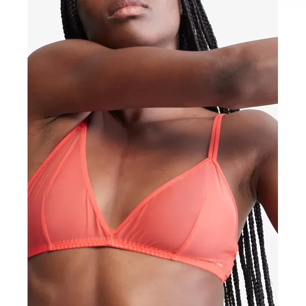 Calvin Klein Womens Sheer Marquisette Unlined Triangle BraOrange Odyssey