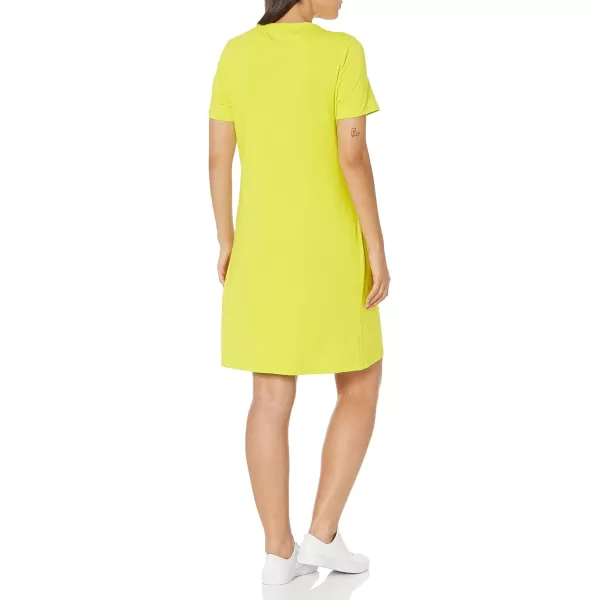Calvin Klein Womens Short Sleeve Logo TShirt DressLimeadeGold