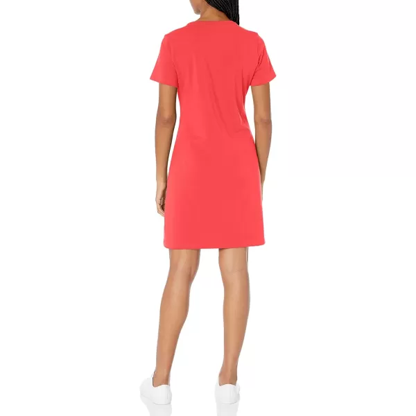Calvin Klein Womens Short Sleeve Logo TShirt DressWatermelonGold