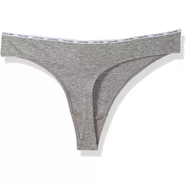 Calvin Klein Womens Signature Cotton Logo Stretch Thong Panties Multipack5 BlackBlackWhiteWhiteGrey Heather