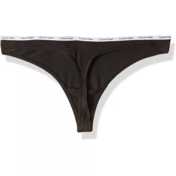 Calvin Klein Womens Signature Cotton Logo Stretch Thong Panties Multipack5 BlackWhiteGrey Heather