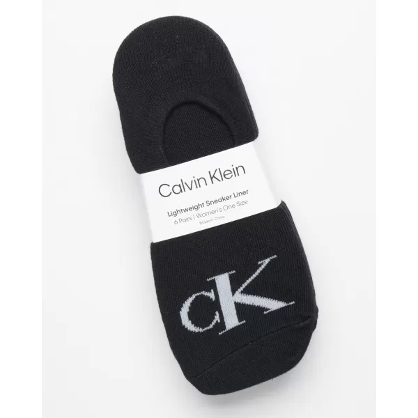 Calvin Klein Womens Socks  Comfort Cuff Sneaker Liner 6 PackBlack Assorted